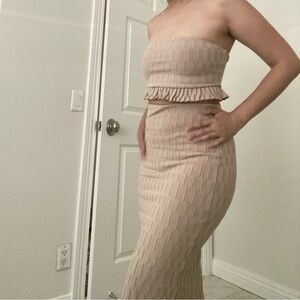 Zara Tan 2-Piece Skirt Set